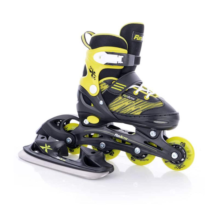 Rollers/Ice Skates 2 σε 1 Πατίνια ORIN DUO GIRLS Μαύρο/Κίτρινο