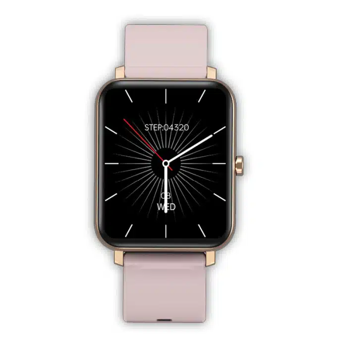 Smartwatch SU02, ροζ χρυσό κάσα & ροζ λουράκι σιλικόνης