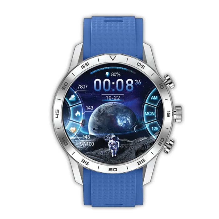 Smartwatch SU20, ασημί κάσα & μπλε λουράκι σιλικόνης